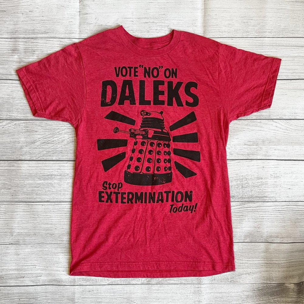 DOCTOR WHO VOTE NO ON DALEK T-Shirt Unisex SM NWOT